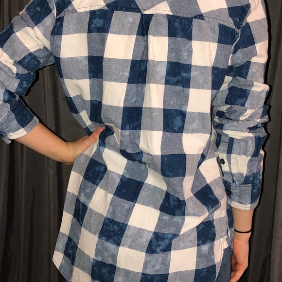 Navy Button-up Flannel - Picture 2 of 2